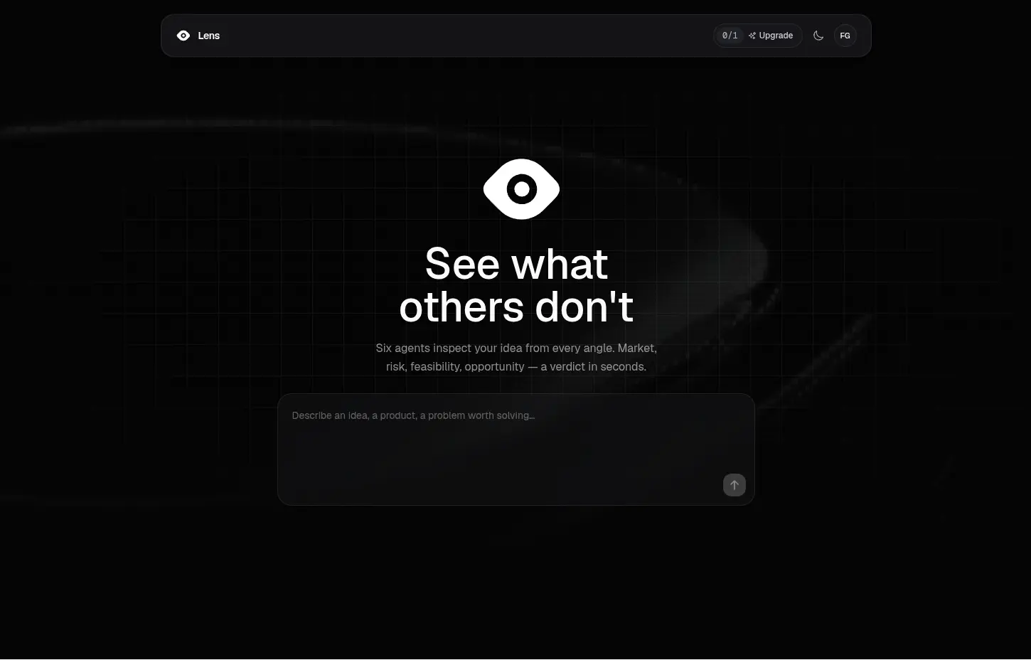 Lens landing page preview